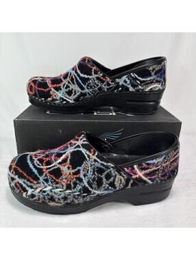 Dansko Clogs Multi Colored Confetti Felt Wool Yarn Patterned 41 US